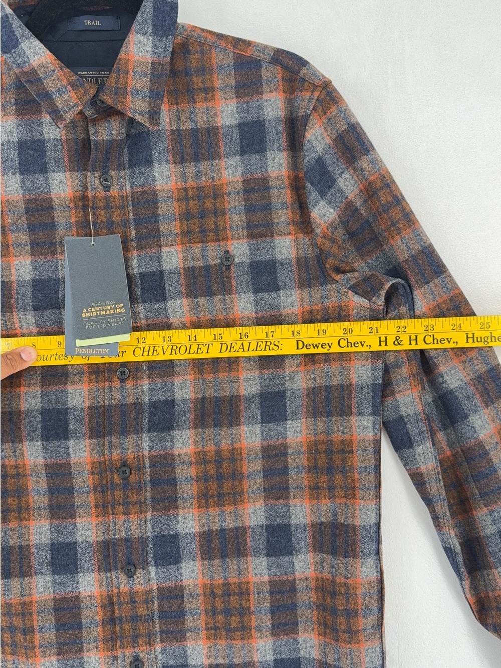 NWT Pendleton Men's Plaid Trail Wool Long-Sleeve Shirt size s - Picture 8 of 9